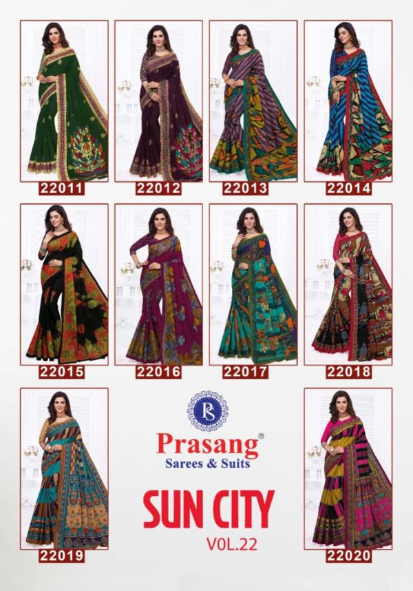 Prasang Suncity Vol 22 Casual Wear Saree Collection